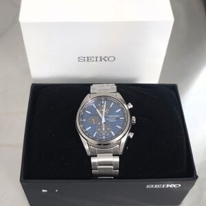Seiko Blue Dial Silver Band Watch